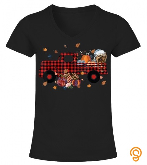 Yorkshire Terrier Pumpkin Truck Thanksgiving Halloween Gift T Shirt