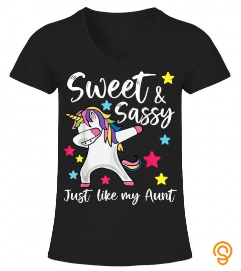 sassy like my aunt unicorn cute matching auntie and niece 