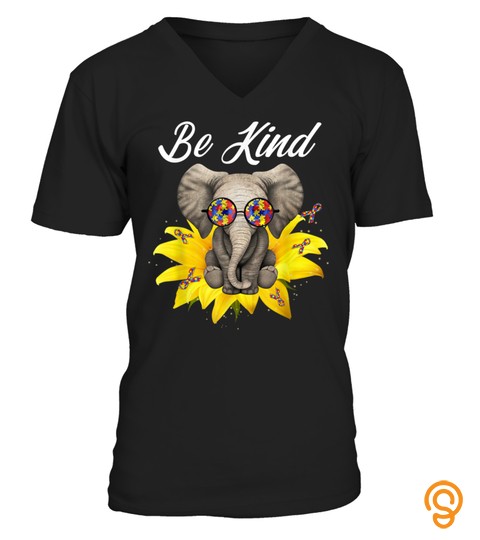Be Kind Elephant Cute Autism Awareness Gifts T Shirt