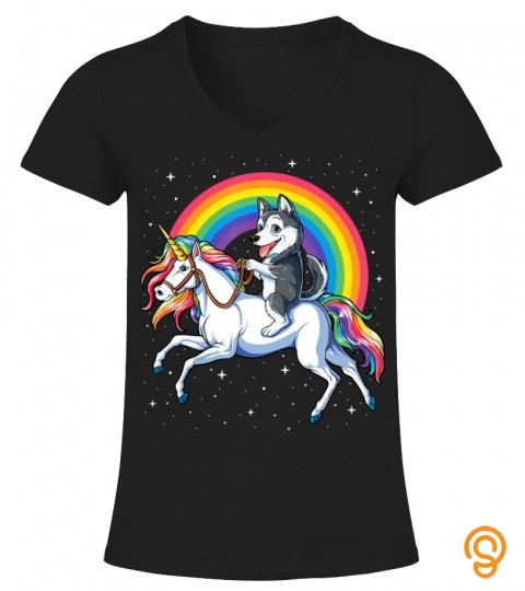 Siberian Husky Unicorn T  Girls Space Galaxy Rainbow