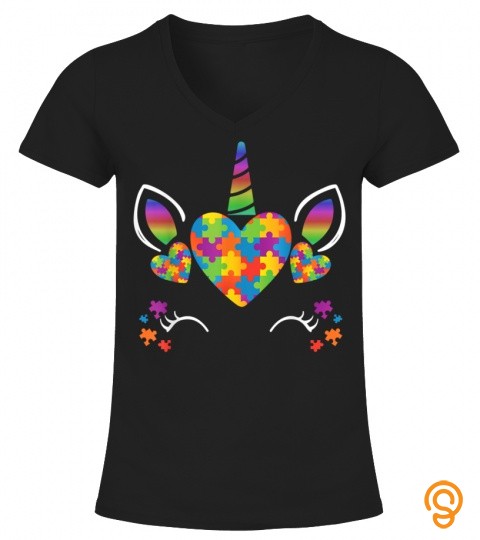 Girls kids daughter unicorn autism awareness t shirt