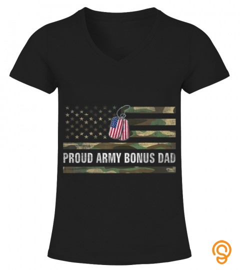 Vintage American Flag Proud Army Bonus Dad Veteran Day Gifts T Shirt