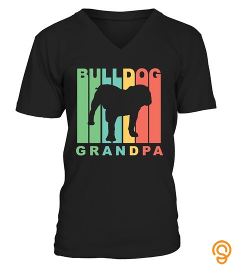 Men S Retro Style Bulldog Grandpa Dog Grandparent 