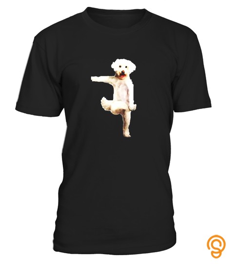 Yoga Dog Tees: Poodle Doing Tree Pose Yoga Dog T Shirt   Limited Edition