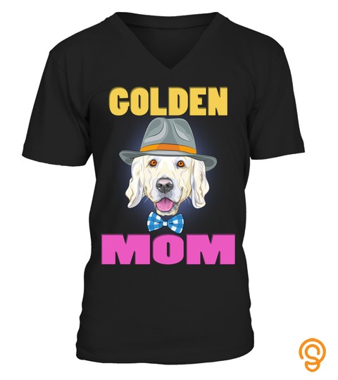 Hipster Dog Golden Retriever Mom In A Gray Hat And Tartan Bow Tie