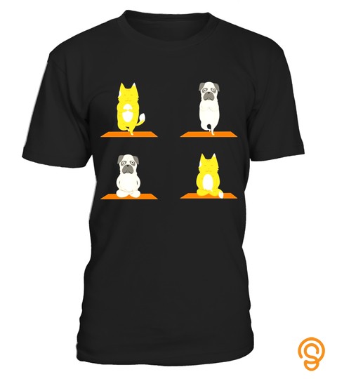 Do Yoga With Pug Dog And Cat Tshirt   Limited Edition