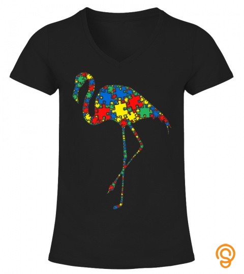 Flamingo Autism Puzzle for Women Men Kids   Autism Awareness Premium T Shirt