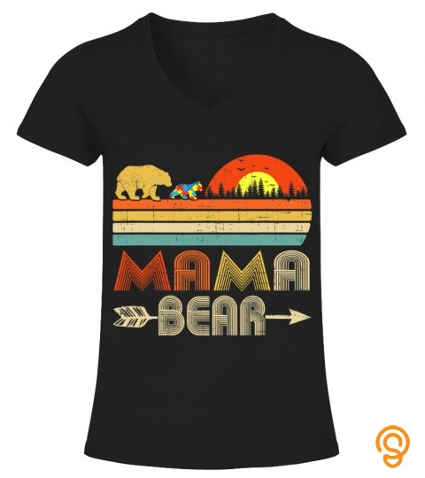 Mama Bear Shirt Bear Autism Awareness Puzzle Piece T Shirt