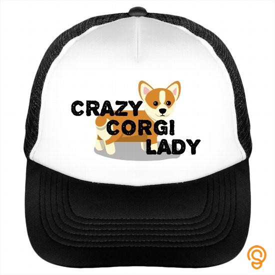 Relaxed Crazy Corgi Lady hat Dogs Corgis Trucker Cap T Shirts Graphic