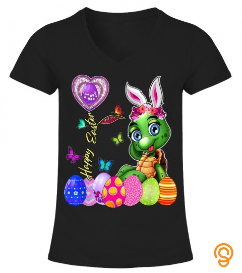 Happy Easter Egg Hunt Cute Bunny Turtle Toddler Girl Kid T Shirt