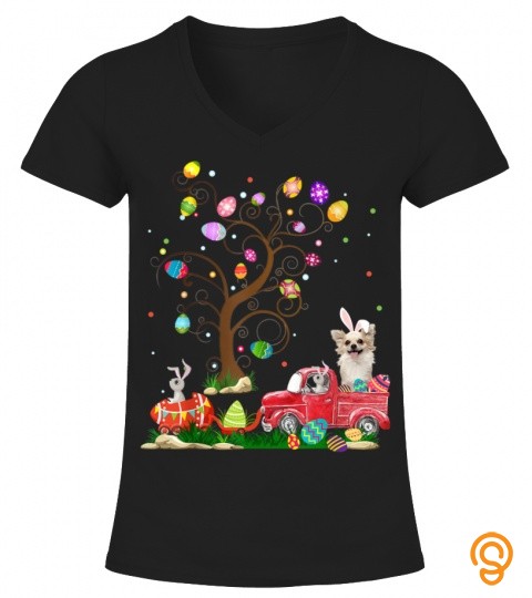 Chihuahua Hunt Egg Tree Vintage Truck Easter Day T Shirt