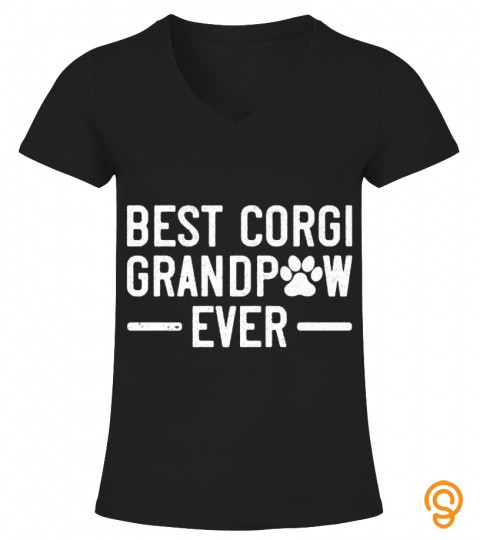 Mens Welsh Corgi Grandpa Gift Dog Best Corgi Grandpaw Ever Funny Premium T Shirt