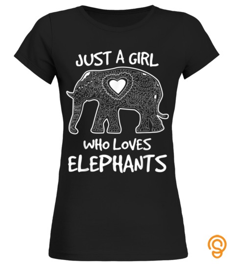 Just A Girl Who Loves Elephants Clothes Mandala Elephant T Shirt