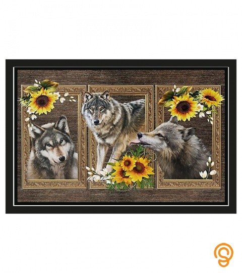 Cool Dog With Sunflower Welcome Doormat