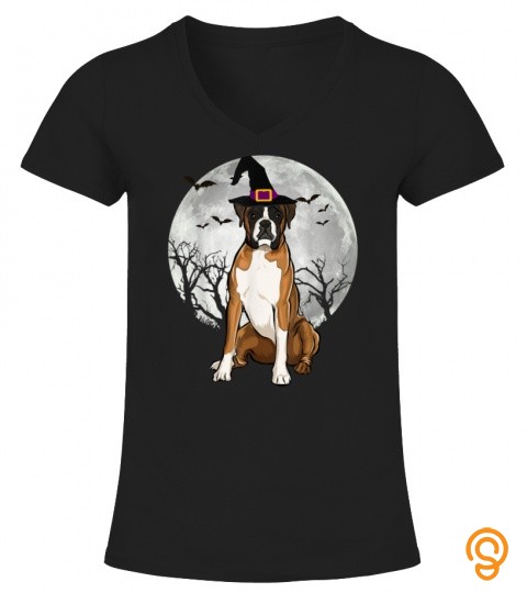scary boxer dog witch hat halloween 
