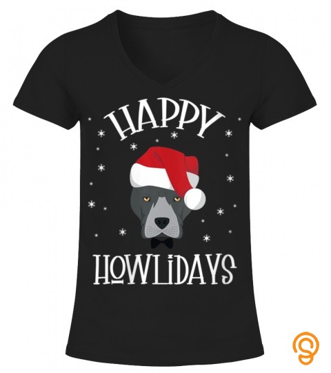 Womens Pitbull Santa Hat T Shirt Christmas Dog Lover Gifts T Shirt