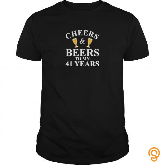 Style Cheers And Beers To My 41 Years Mens TShirt Tee Shirts For Adults