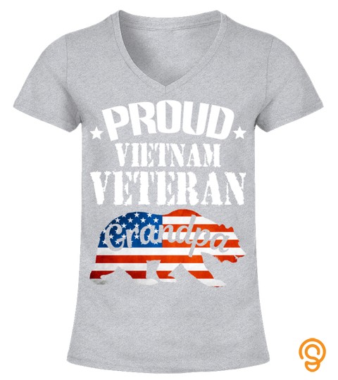 Mens Vietnam Veterans Fathers Day Proud Grandpa Bear Tshirts
