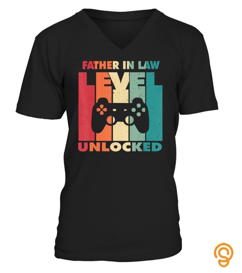 Mens Vintage Father in law Level Unlocked Soon to be Father gifts T Shirt