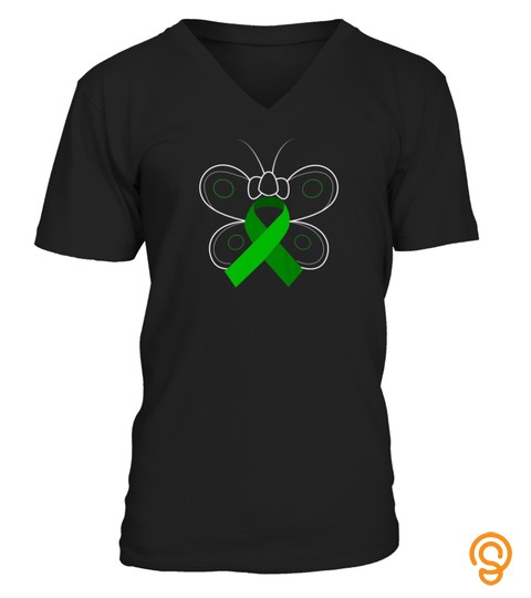 BUTTERFLY GREEN RIBBON KIDNEY DISEASE AWARENESS TSHIRT   HOODIE   MUG (FULL SIZE AND COLOR)