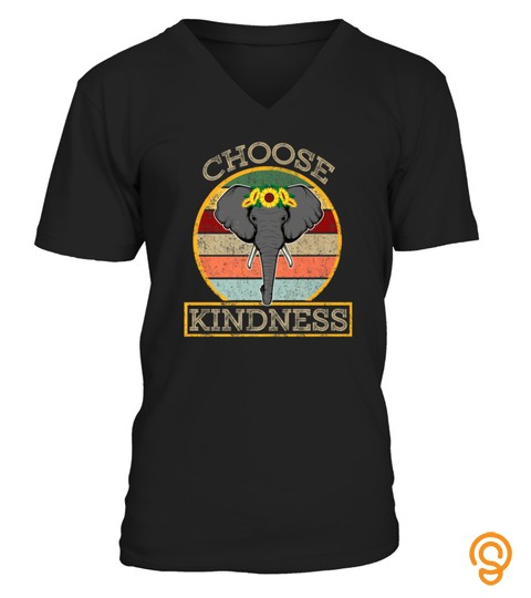 CHOOSE KINDNESS AUTISM QUOTE ELEPHANT SUNFLOWER RETRO TSHIRT   HOODIE   MUG (FULL SIZE AND COLOR)