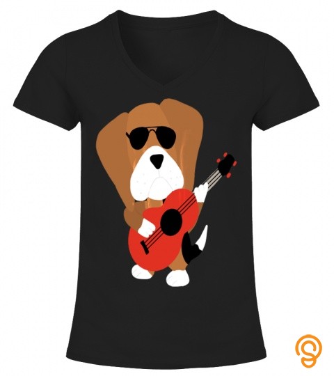 sourndesigns cool beagle dog playing guitar 