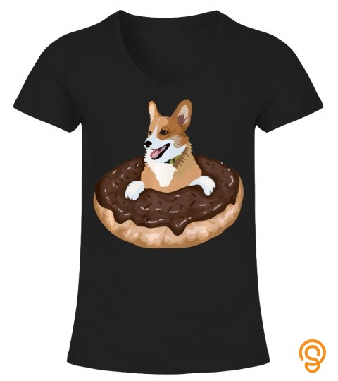 Corgi Dog In Donut Shirt  Cool I Heart Sweet Dogs Tee Gift