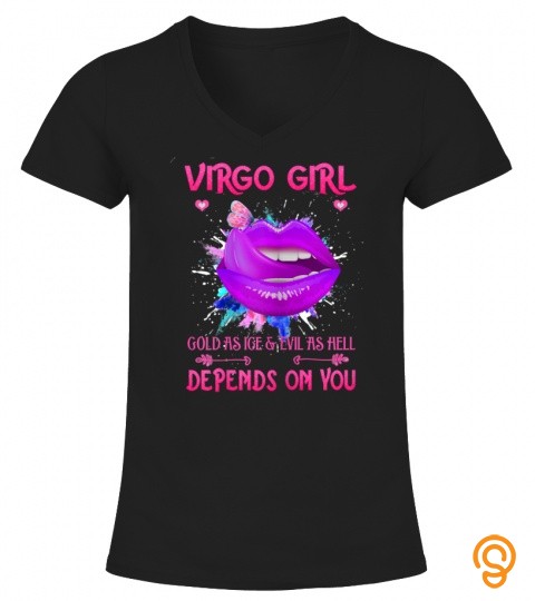 Womens Virgo Girl September August Queen Birthday Lips Black Womens T Shirt