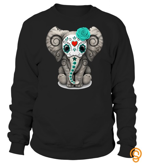 Sugar Skull Elephant T Shirt Day Of The Dead Halloween Shirt