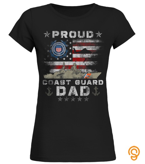 Us Coast Guard Dad Uscg American Flag Vintage T Shirts T Shirt