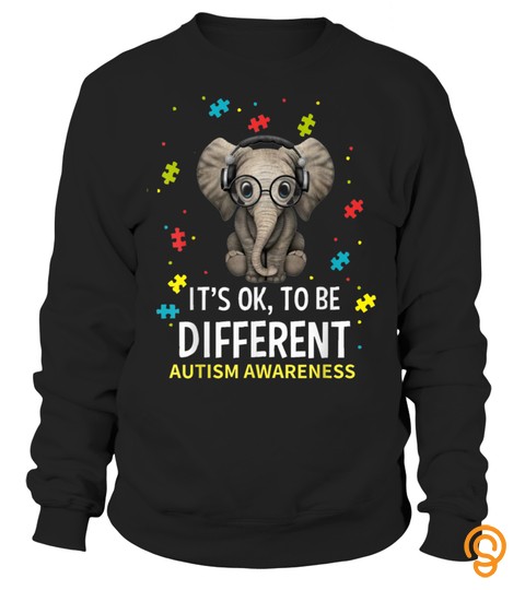 Its Ok To Be Different Elephant Autism Awareness Gift T Shirt