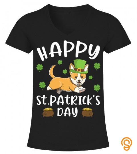 Happy St. Patrick's Day Funy Saint Patricks Corgi Dog Gift T Shirt