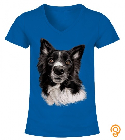 Border Collie Cute Dog Art T Shirt Dogs Tee Shirt Gifts