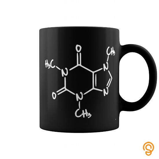 Chic Geek Coffee Mug Caffeine Molecule Mug 11OZ Black Ceramic coffee mug Coffee Mugs Tea Cups T Shirts Clothing Brand