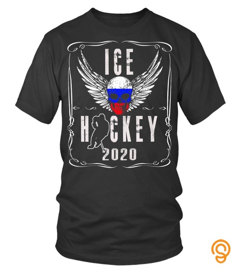 Hockey t shirts   Vintage Russia Flag Skull Ice Hockey Player Premium TShirt