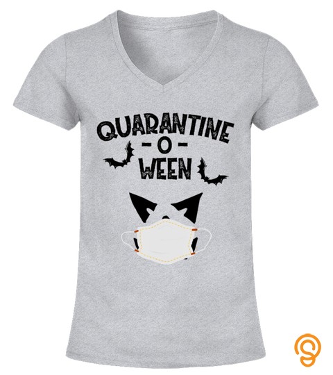 Quarantine O Ween Pumpkin Mask   Funny Halloween Gift T Shirt