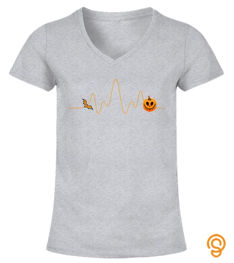 Funny Nurse Pumpkin Heartbeat Halloween Nurse And Doctor T Shirt