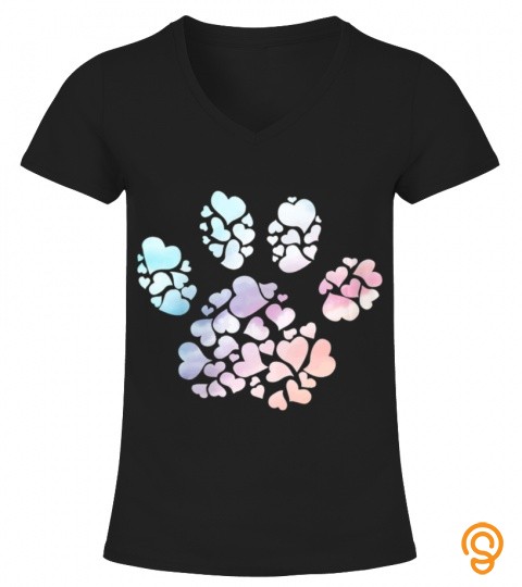 Womens i love dogs dog paw print cute dog mom T shirt