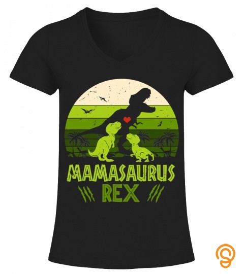 T rex Dinosaur Mama Saurus Family Matching Mother's Day T Shirt