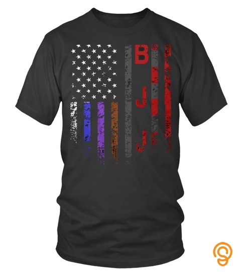 Best Brazilian Jiu Jitsu Belts American Flag  Front T Shirt