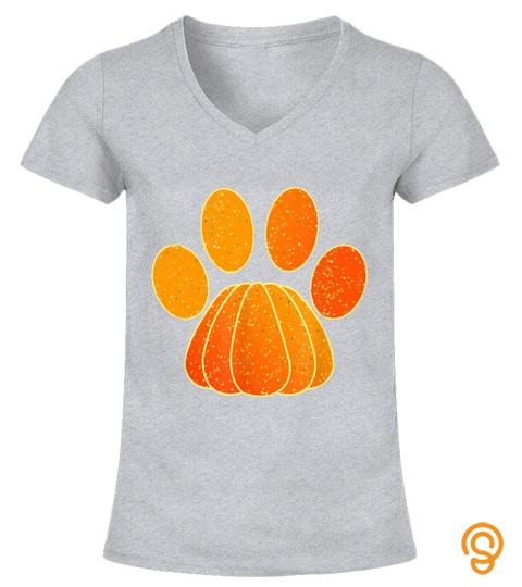 Halloween Pumpkin Costume Cute Dog Paw Print Men Women Boys T Shirt
