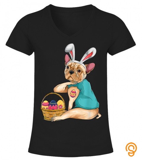 Mothers Day gift funny dog Pug I love mom   Easter Bunny Premium T Shirt