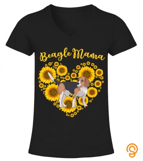 sunflower heart beagle mama , funny mors day 