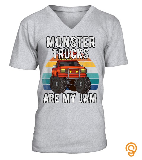 Vintage Monster Truck Are My Jam Boys Retro Birthday Gift T Shirt