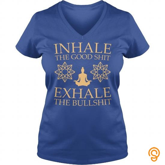 Colorful YOGA INHALE THE GOOD SHIT Tee Shirts Graphic