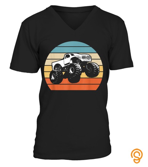Monster Truck American Flag Racing USA Vintage T Shirt