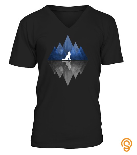 T Shirt Wolf In Abstract Forest Geometric