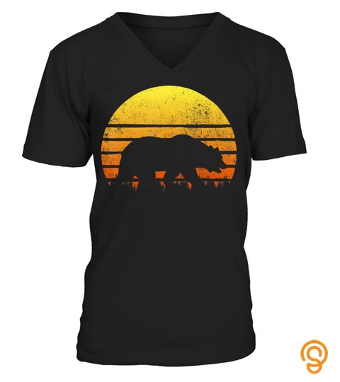 Vintage Retro National Forest Grizzly Bear Adventure Sunset T Shirt