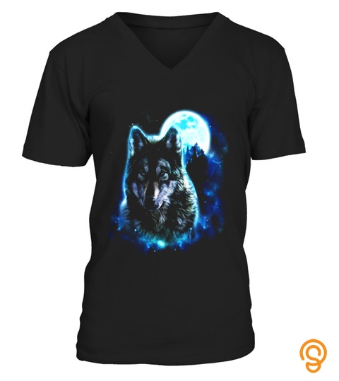 T Shirt, Grey Wolf Hunting Ground, Icy Moon, Forest, Galaxy