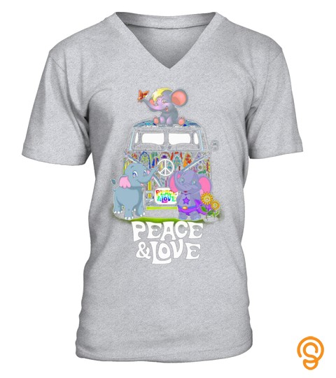 Peace Love Hippie Elephent T shirt